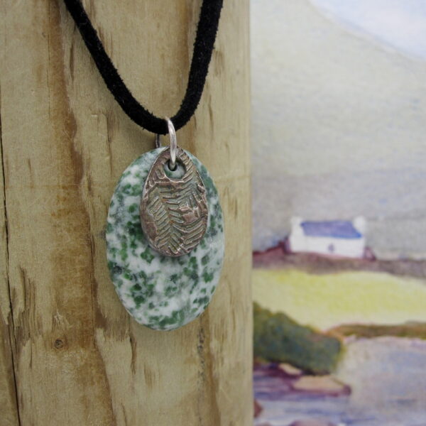 Silver Pendant with Green Jasper