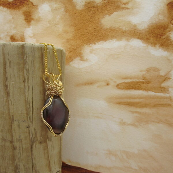 Gold Plated Agate Pendant