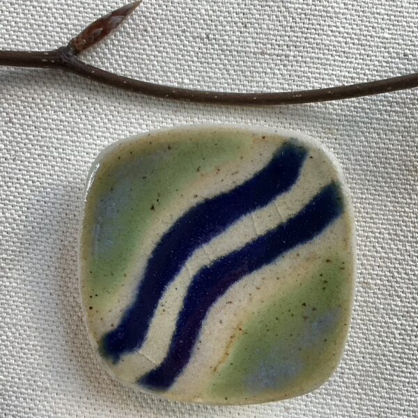 Double Wavy Stripe Ceramic Brooch