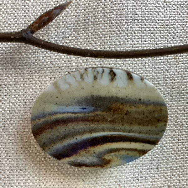 Mountain Snow and Sand Ceramic Brooch