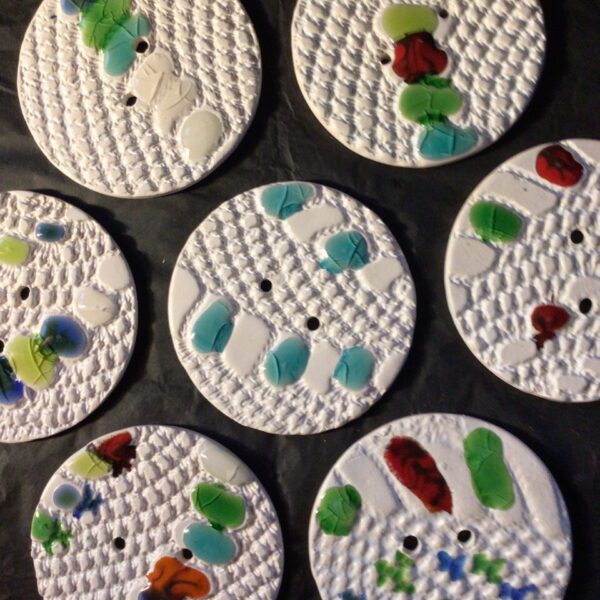 White Ceramic Button