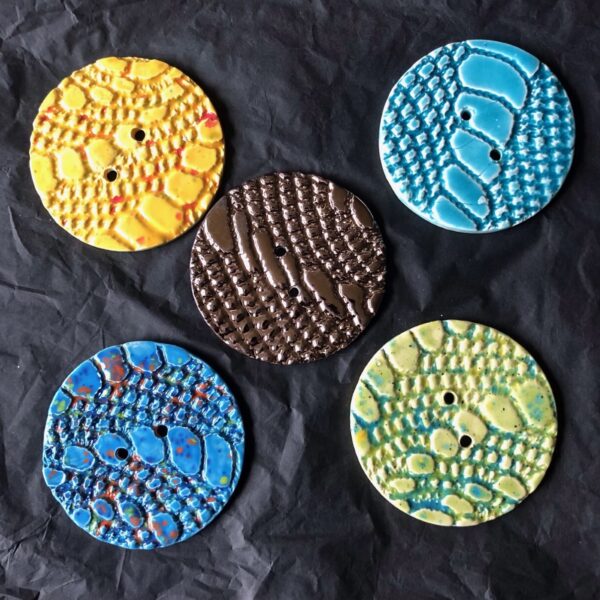 Coloured Ceramic Buttons - Light Blue