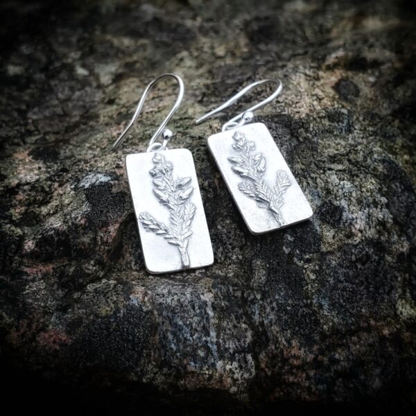Sterling Silver Heather Earrings Rectangle - Bright Silver