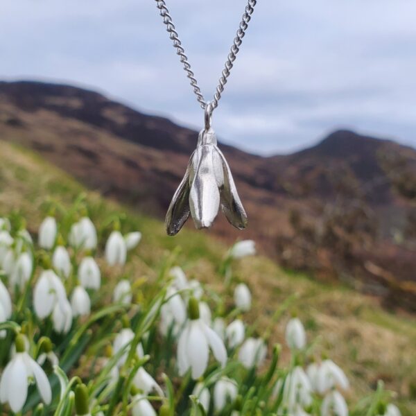 Sterling Silver Snowdrop Necklace Large