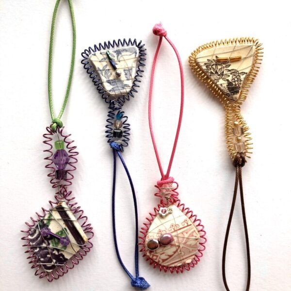 Shetland Sea Pottery Hanging Ornament - Blues