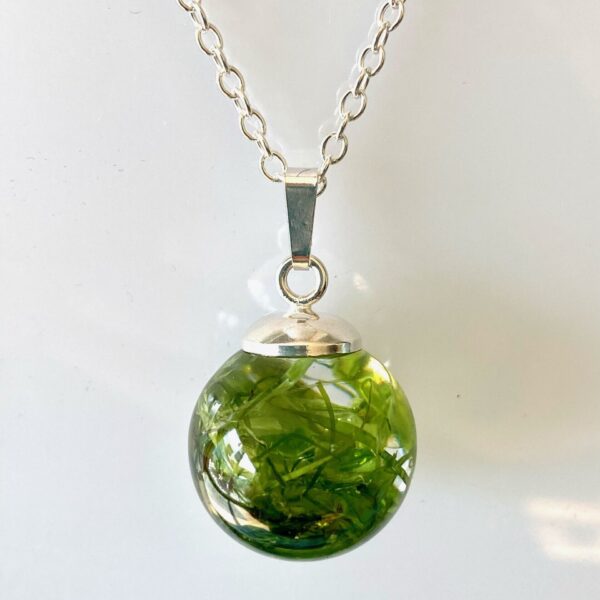 Green Sea Lettuce Resin Pendant