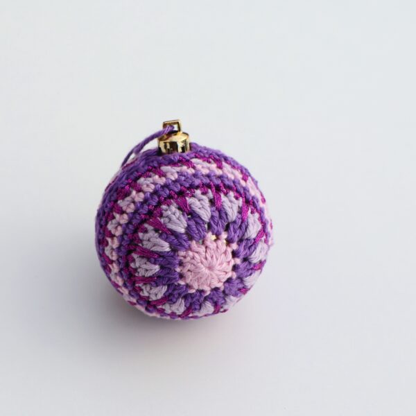 Purple Crochet Christmas Bauble