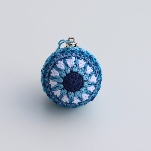 Light Blue Crochet Christmas Bauble