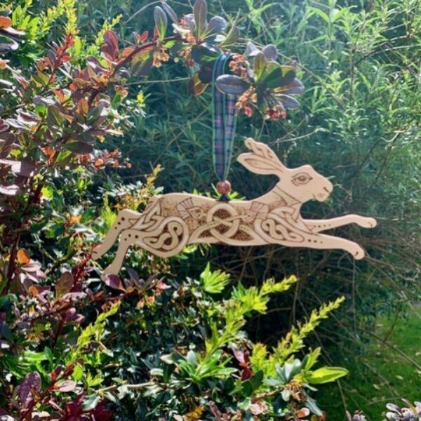 Wooden Running Hanging Hares