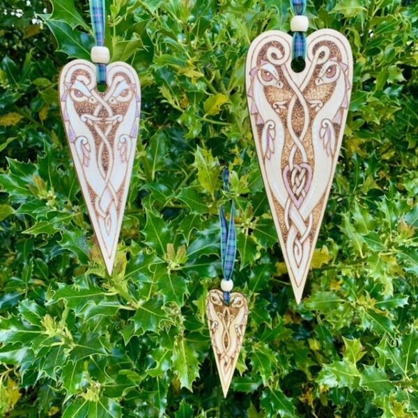 Wooden Hanging Dragon Hearts - Small