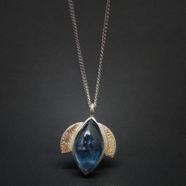 Fluorite Set in Silver Necklace