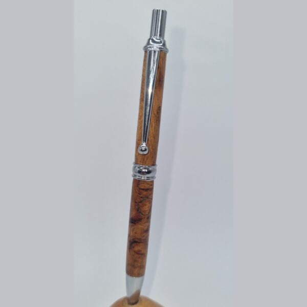 Elm Burr and Chrome Click Pen