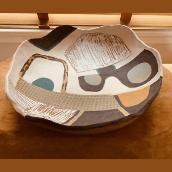 Ethnic Art Stoneware Bowl