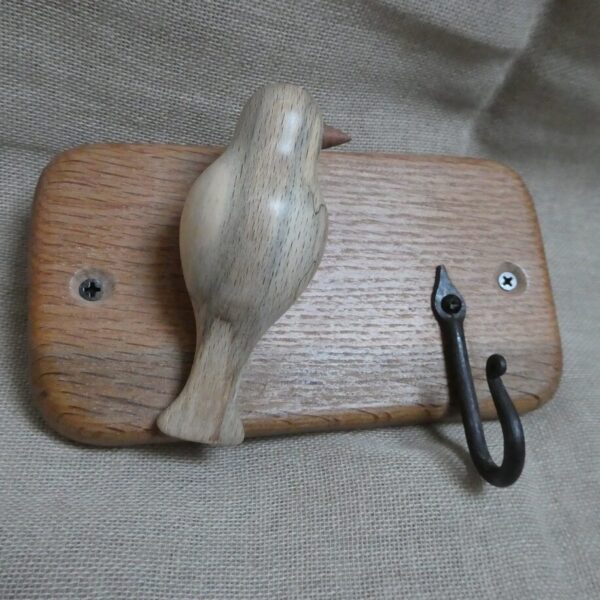Oak Coat Hanger with Spalted Beech Bird
