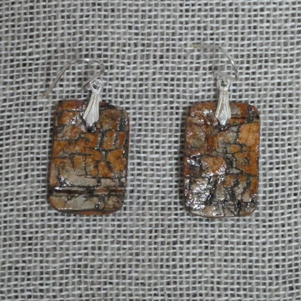 Dark Birch Bark Earrings