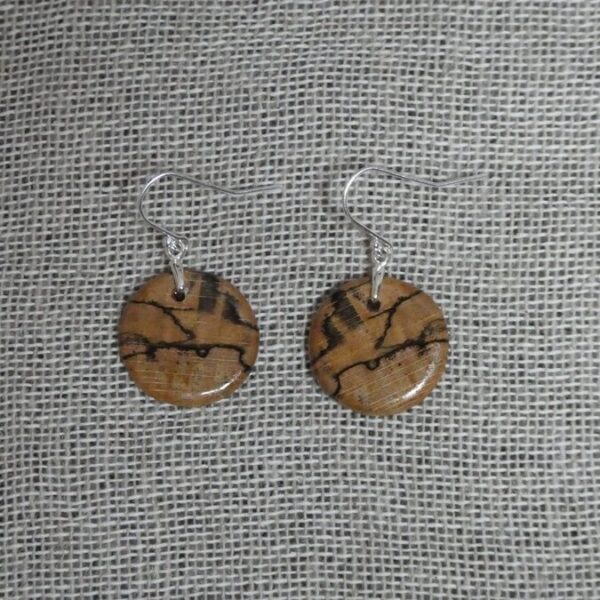 Spalted Beech Round Earrings