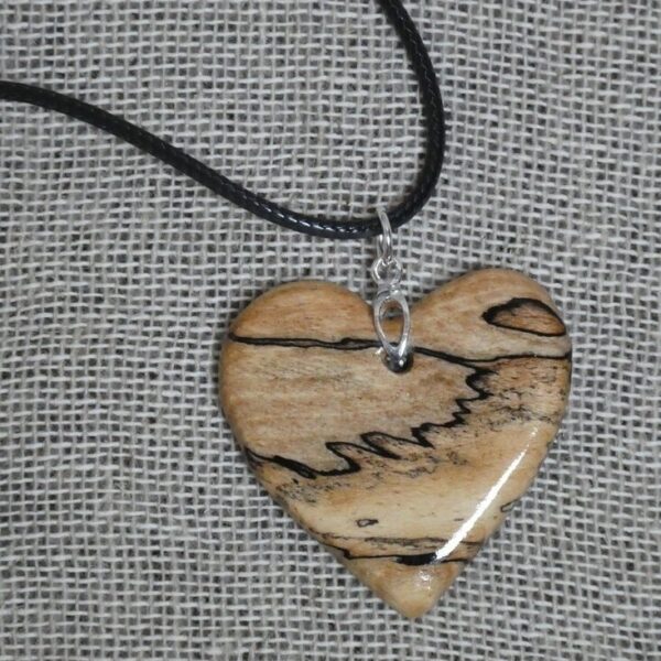 Spalted Beech Heart Pendant