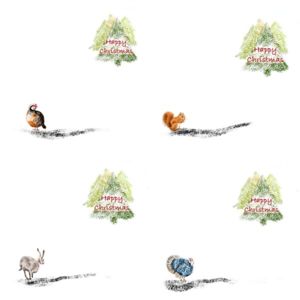 Pack of 5 Square Christmas Cards 2