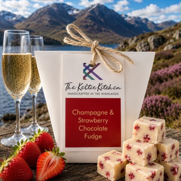 Champagne and Strawberry White Chocolate Fudge