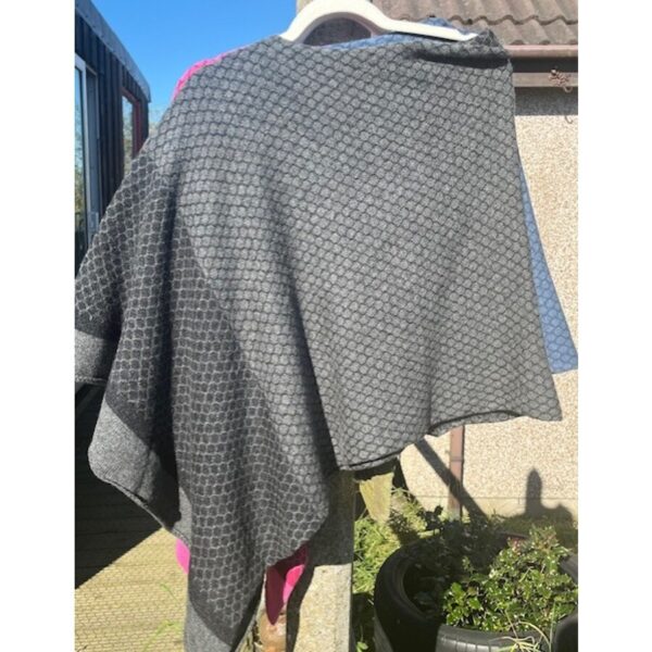 Honeycomb Poncho Cliff and Charcoal