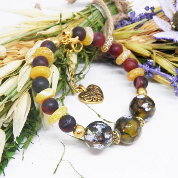 Mixed Agate Memory Wire Bracelet