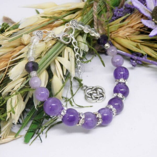 Amethyst Silver Plated Memory Wire Bracelet
