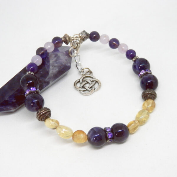 Amethyst and Citrine Memory Wire Bracelet