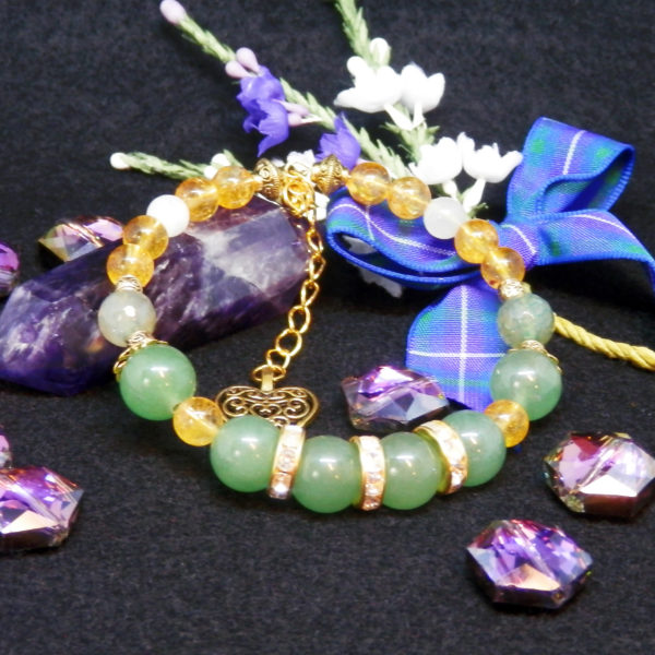 Green Aventurine Memory Wire Bracelet