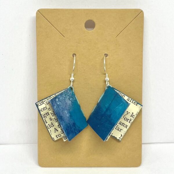 Medium Blue Purple Book Earrings