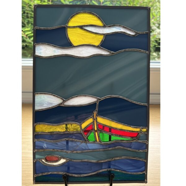 Stained Glass Panel Boat in the Sun