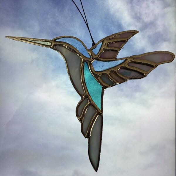 Stained Glass Humming Bird Suncatcher