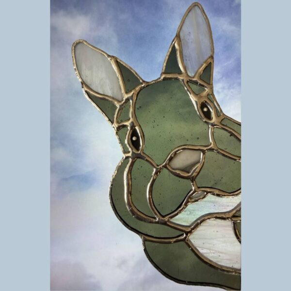 Stained Glass Run Rabbit Suncatcher