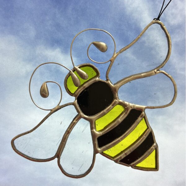 Stained Glass Honey Bee Suncatcher