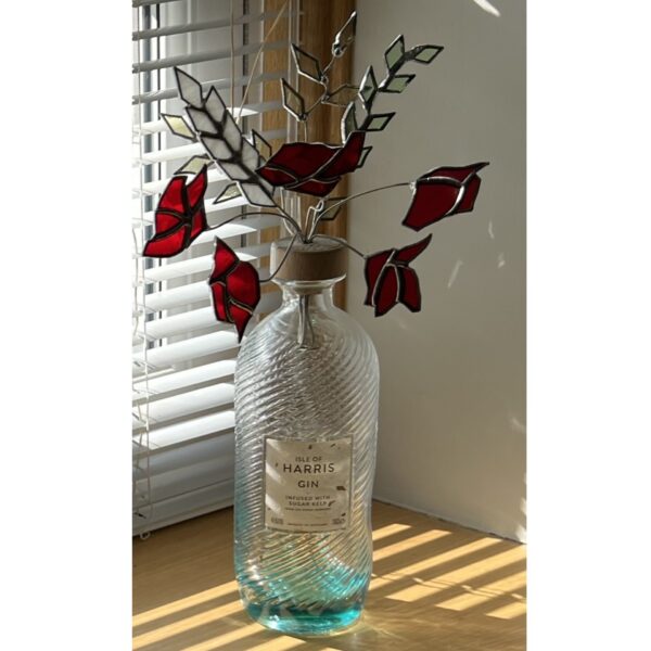 Stained Glass Wild Flowers in a Bottle - Red and White