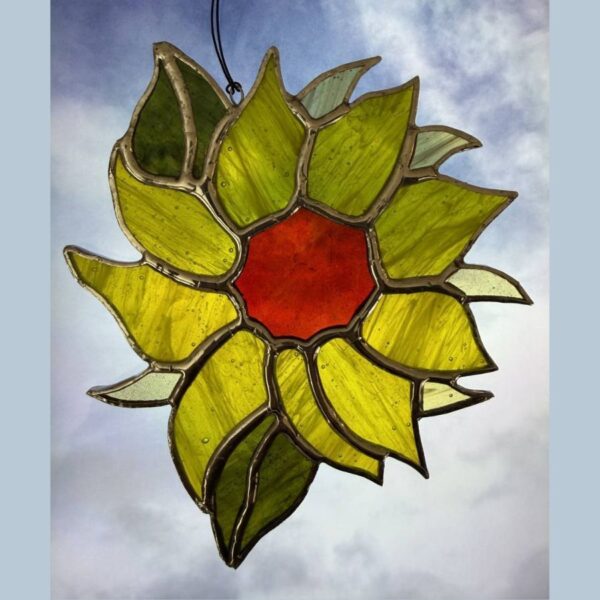 Stained Glass Window Sunflower Suncatcher
