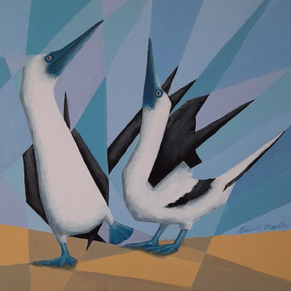 Blue Footed Boobies Courting Painting