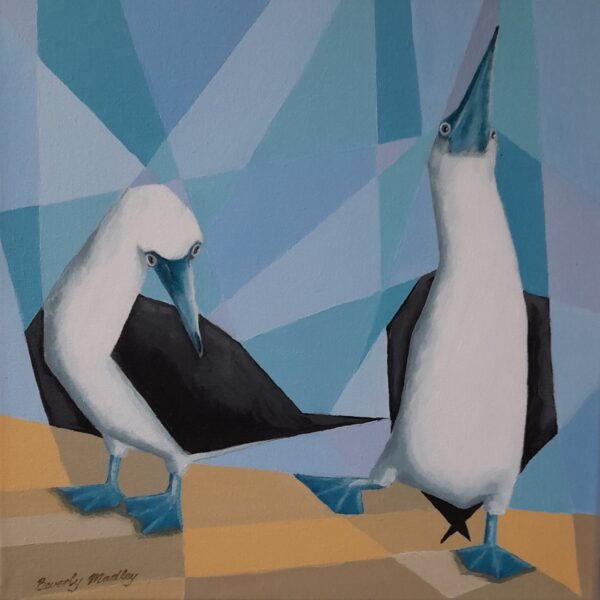 Courting Blue Footed Boobies Painting