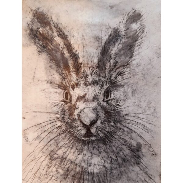 Brown Hare Etching Greetings Card
