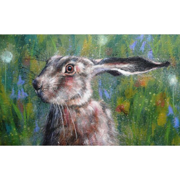 Brown Hare Profile Greetings Card