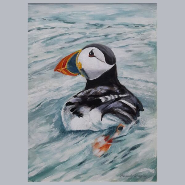 Puffin at Sea Greetings Card