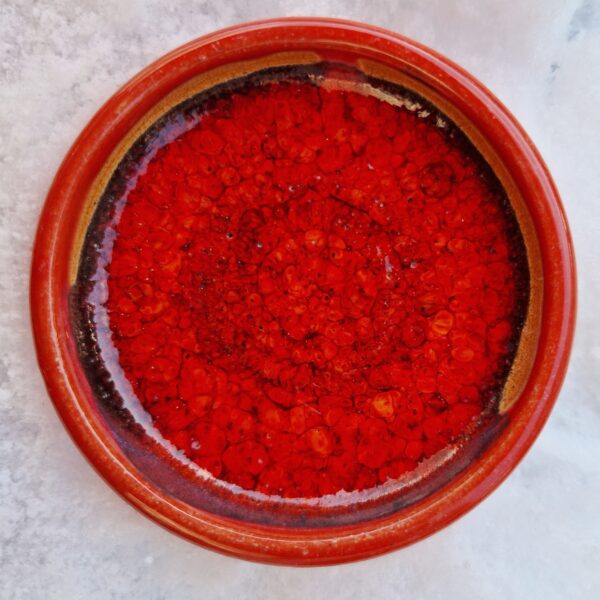 Bright Red Stoneware Dish