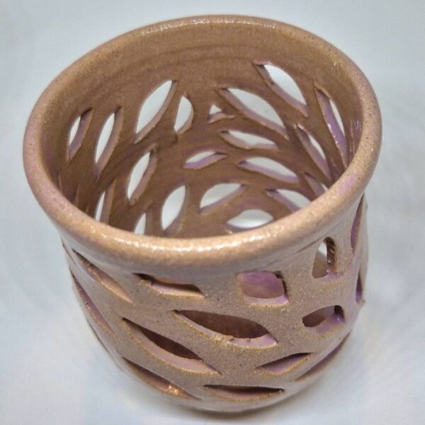 Pale Pink Stoneware Tealight Holder