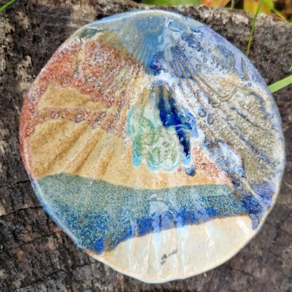 Autumnal Stoneware Scallop Dish