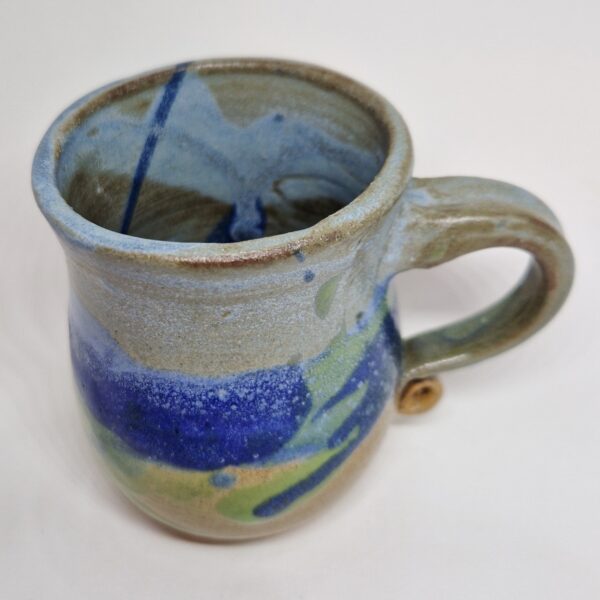 Small Stoneware Blue and Green Mug