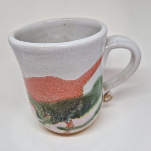 White Tea Mug with Colour Splashes