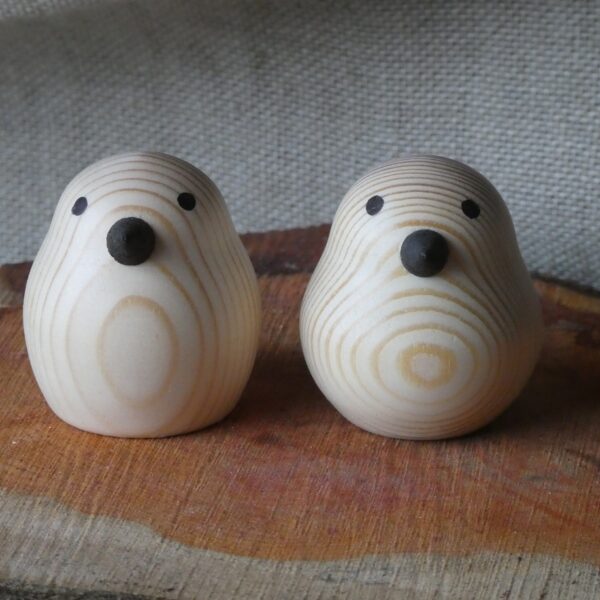 Wood Turned Cheeky Birds Single