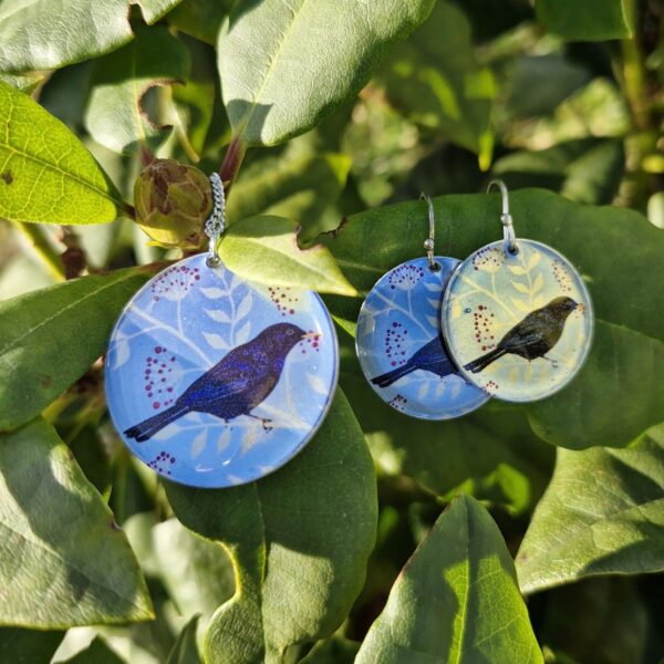 Blackbird Disk Earrings