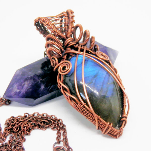 Blue Labradorite Swirly Necklace