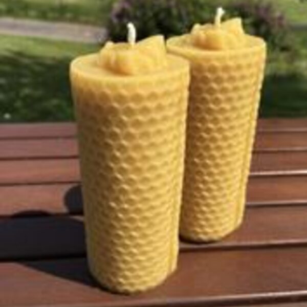 Celtic Beeswax Pair of Solid Honeycomb Bee Candles