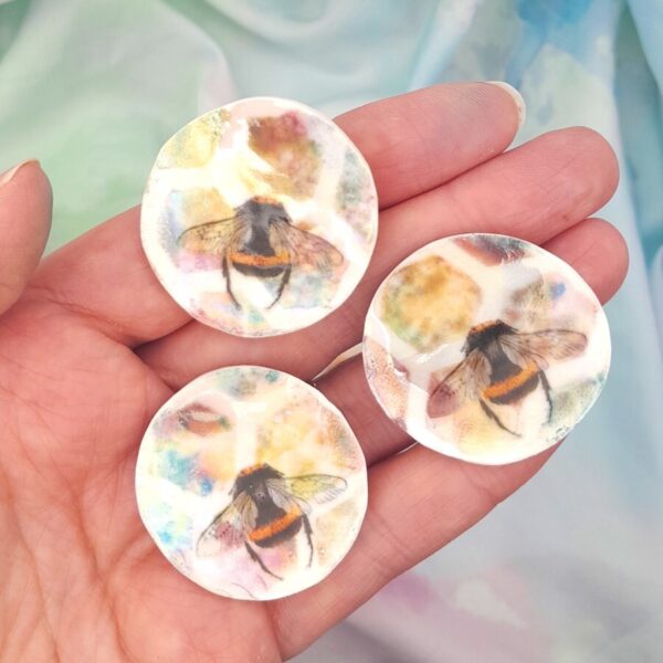 Porcelain Pink Bee Brooch